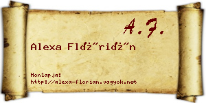 Alexa Flórián névjegykártya